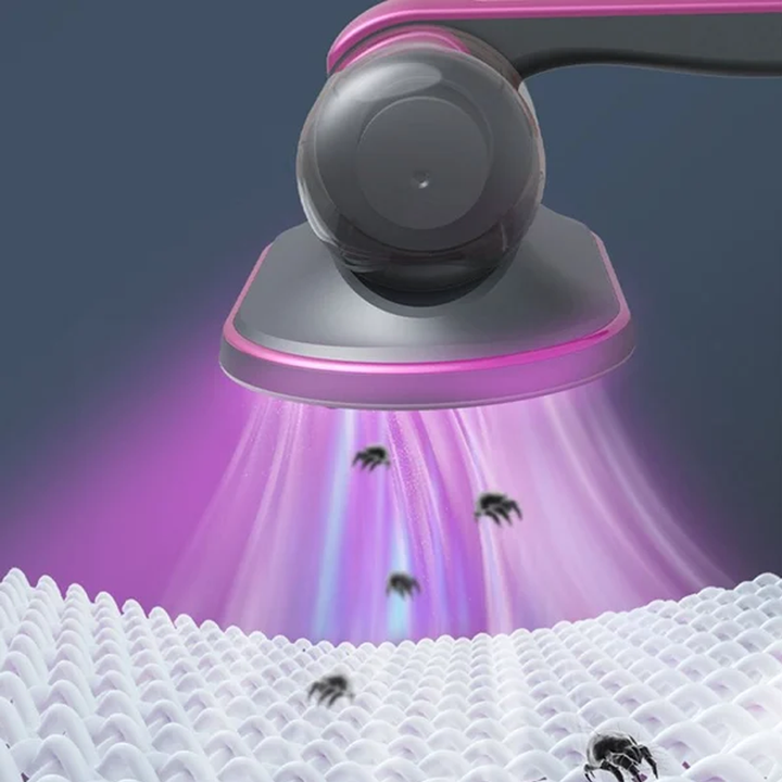 "Trådlös dammsugare med UV-sanering, kraftfull sugkraft, HEPA-filter, och tvättbar dammbehållare i modern design."