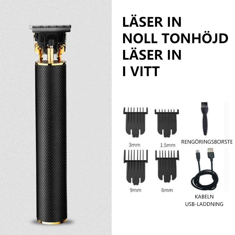Herr Trådlös Hårtrimmer med USB-laddning och T-blad, Perfekt för precisa frisyrer.