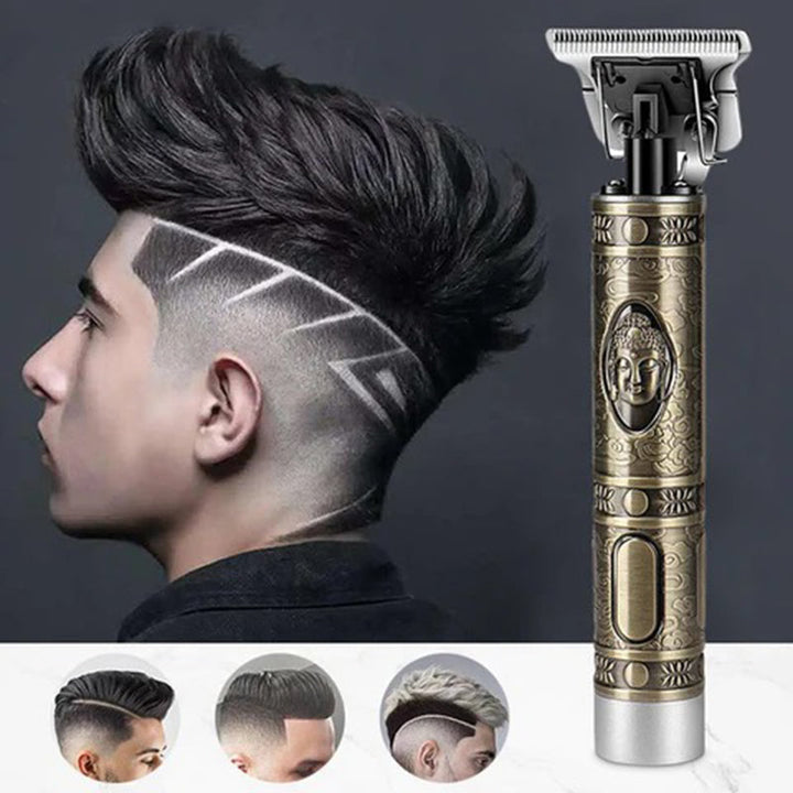 Herr Trådlös Hårtrimmer med USB-laddning och T-blad, Perfekt för precisa frisyrer.