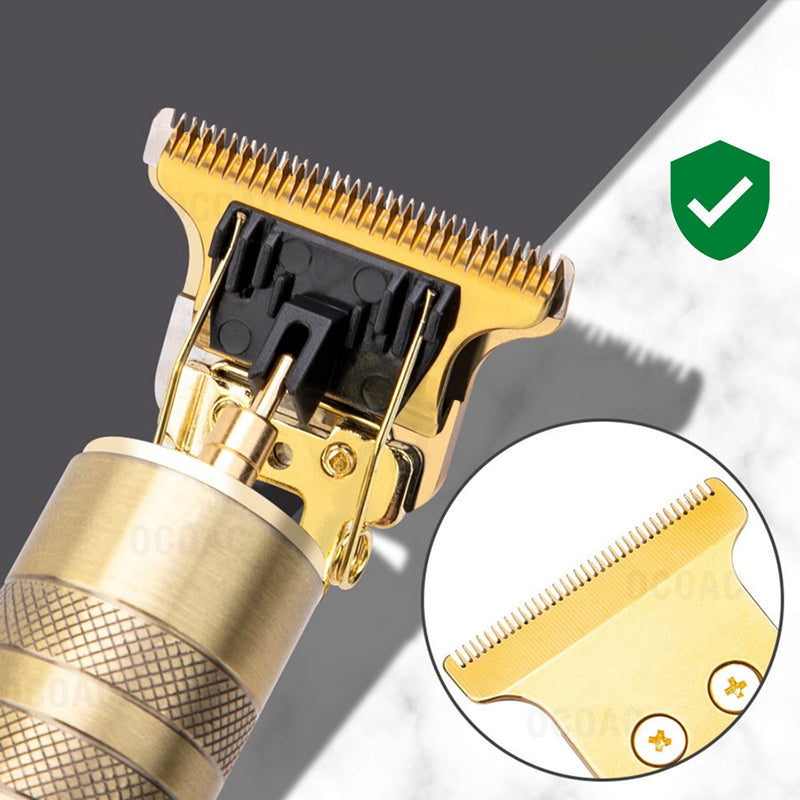 Herr Trådlös Hårtrimmer med USB-laddning och T-blad, Perfekt för precisa frisyrer.