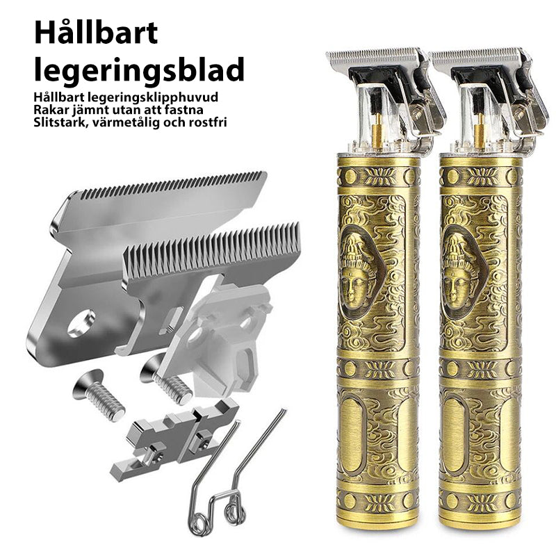 Herr Trådlös Hårtrimmer med USB-laddning och T-blad, Perfekt för precisa frisyrer.