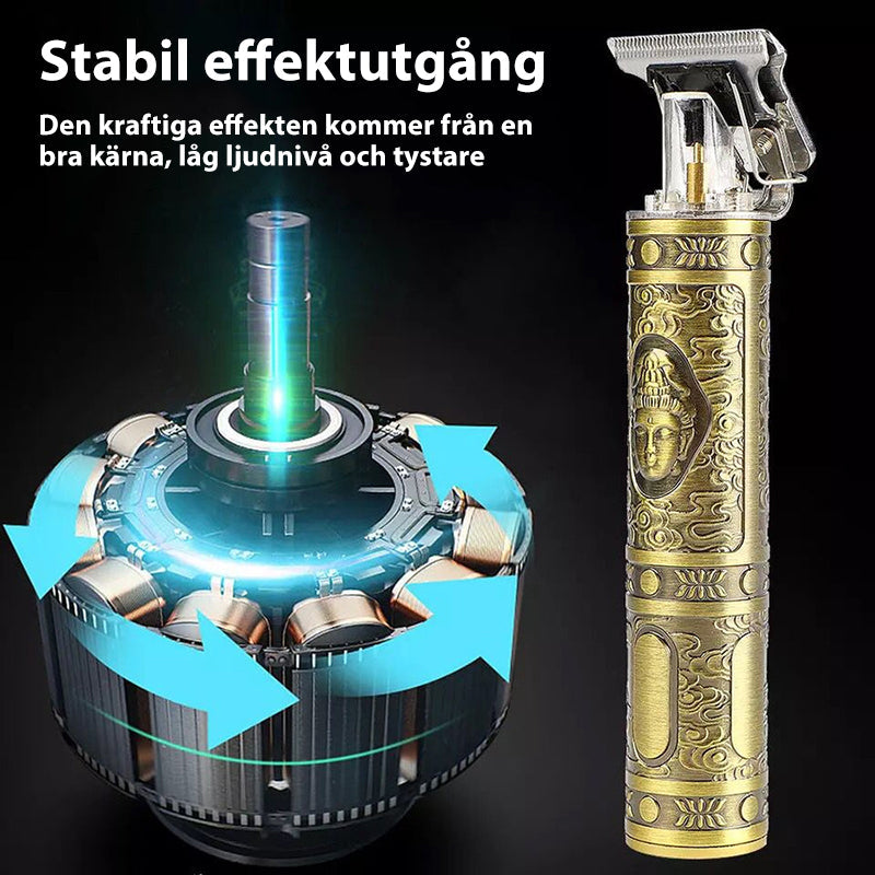 Herr Trådlös Hårtrimmer med USB-laddning och T-blad, Perfekt för precisa frisyrer.