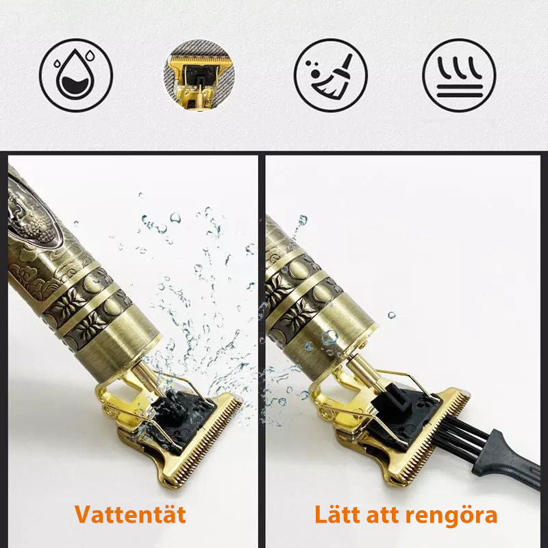 Herr Trådlös Hårtrimmer med USB-laddning och T-blad, Perfekt för precisa frisyrer.