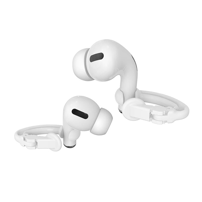 "Trådlös hörlursklämma i polykarbonat, säker passform, flera färger, för träning med trådlösa hörlurar som Airpods."