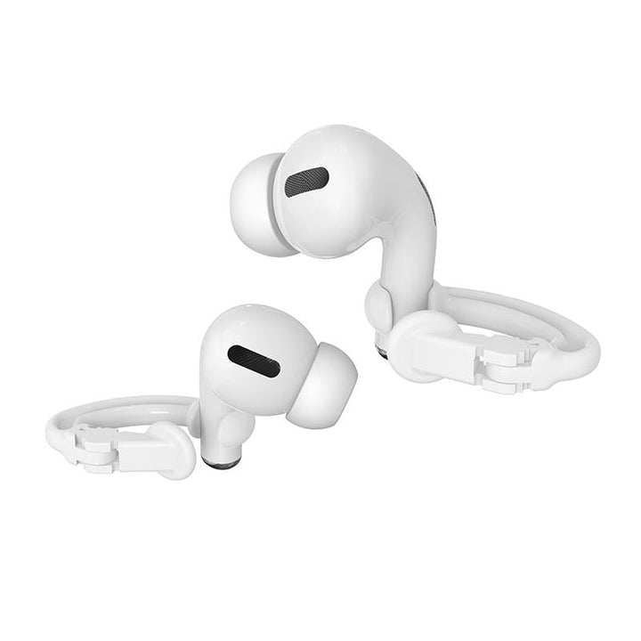"Trådlös hörlursklämma i polykarbonat, säker passform, flera färger, för träning med trådlösa hörlurar som Airpods."