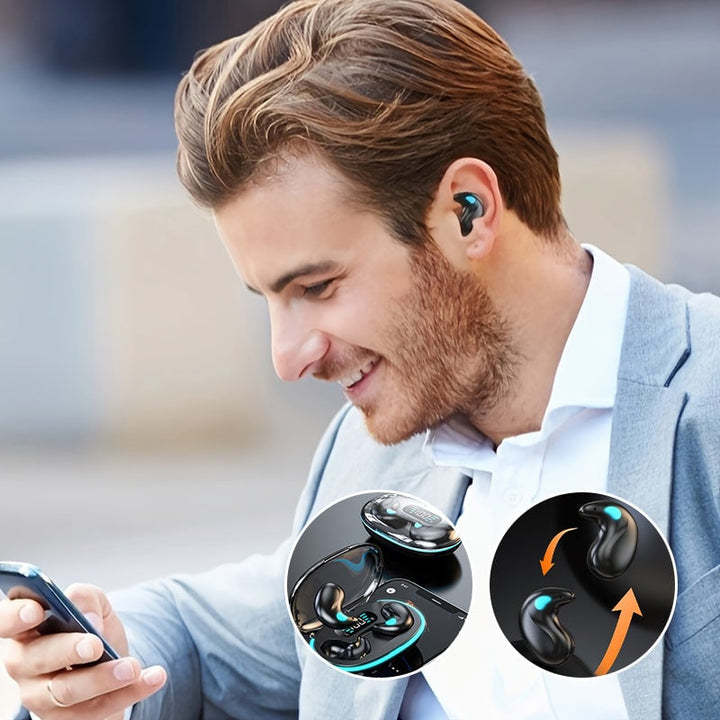 "Trådlösa Bluetooth-öronsnäckor med benledning, ergonomisk design, flera färger, för både män och kvinnor"