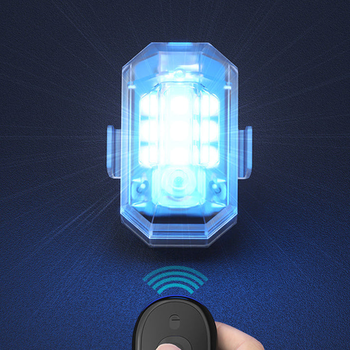 Trådlöst LED-stroboskopljus, hög ljusstyrka, mångfärgat, vattentåligt design för utomhusbruk. Perfekt för kvällsäventyr.