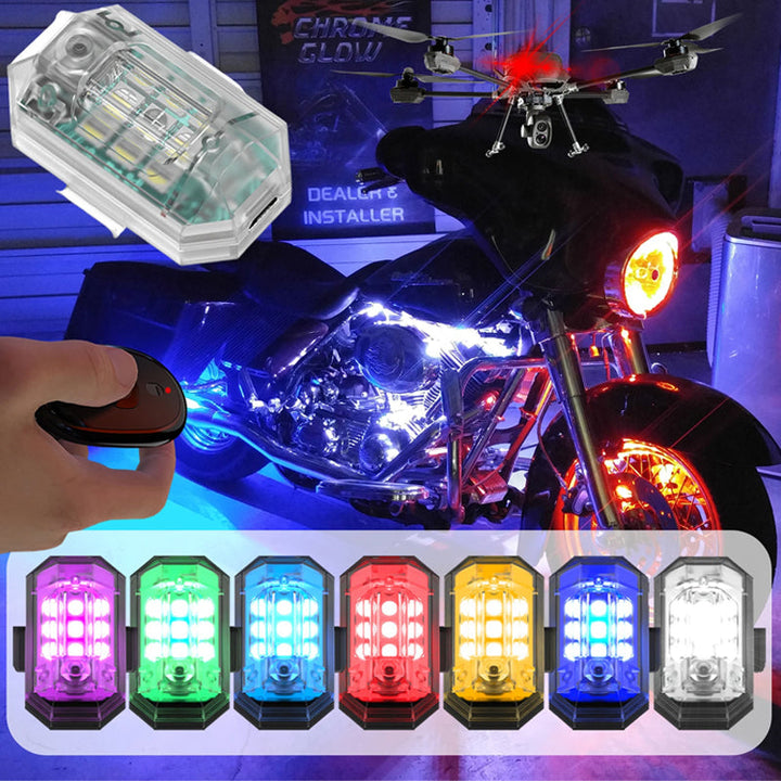 Trådlöst LED-stroboskopljus, hög ljusstyrka, mångfärgat, vattentåligt design för utomhusbruk. Perfekt för kvällsäventyr.