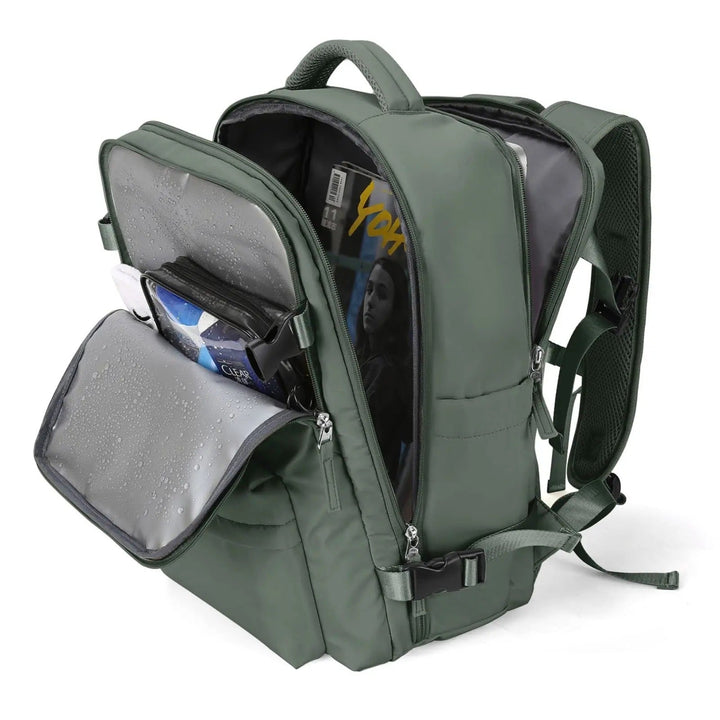 Svart TrailSafe Pro ryggsäck, perfekt som dagväska & för outdoor-aktiviteter året runt.