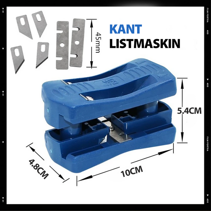 Kanttrimmning Verktyg för träfinish, blå plast, ergonomiskt handtag, högkolstålblad, perfekt för träbearbetning.