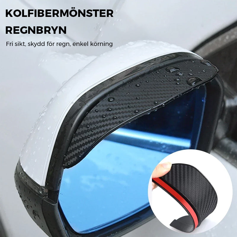Transparent PVC-regnskydd för backspeglar, robust och flexibelt, skyddar mot regn och förbättrar sikten vid körning.