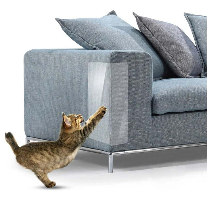 Transparent självhäftande möbelskydd för katt. Skyddar soffa och möbler från klös- och repmärken. Lätt att applicera.