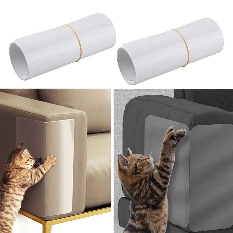 Klösskydd för katt på möbelhörn. Självhäftande, transparent petskydd för soffa. Förhindrar rivmärken effektivt.