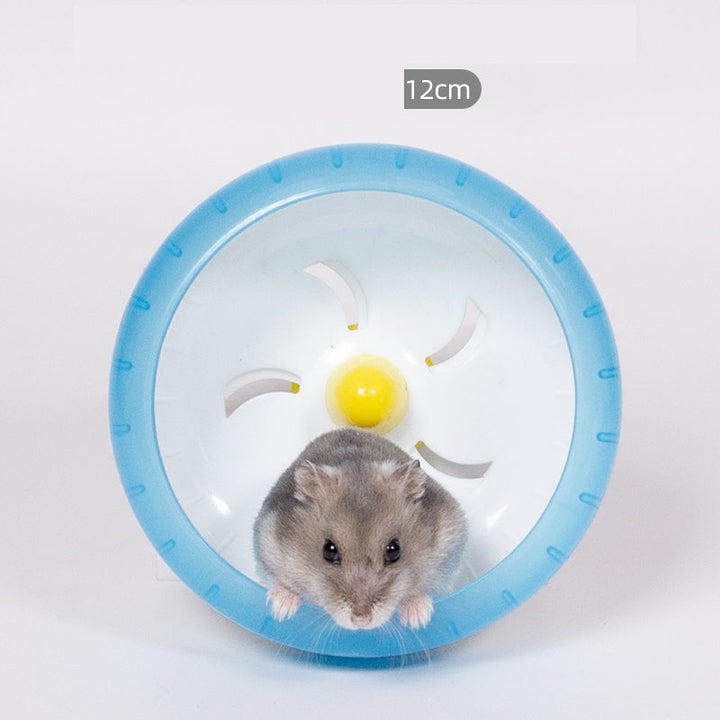 Hamsterbur med tyst hamsterhjul och andra djurleksaker för maximal aktivitet.