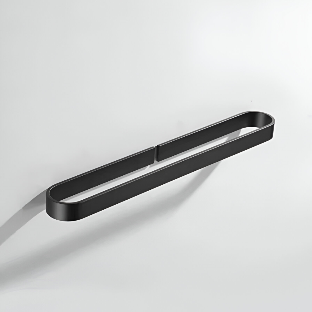 Handdukshängare i borstat rostfritt aluminium, U-formad, för badhanddukar i badrum.