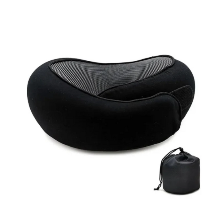 Bärbar nackkudde av memory foam, perfekt flygkudde för avkoppling på långa resor.
