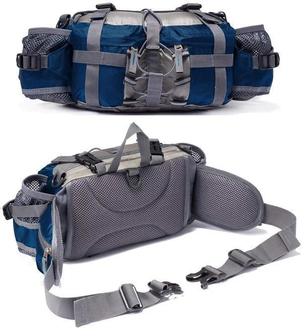 Svart ultralätt nylon midjeväska, designad för maximal komfort under alla utomhusaktiviteter. Unisex modell.