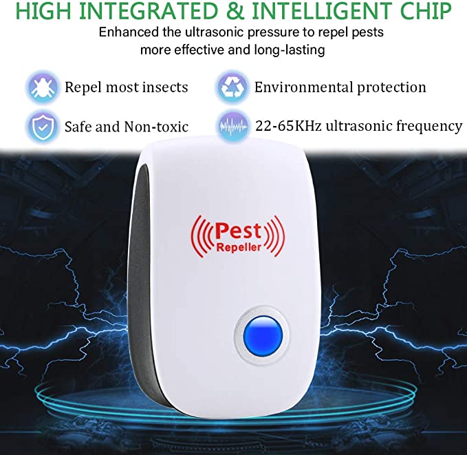 Närbild på intelligent chip och ultraljudsfrekvens på skadedjursskärmma