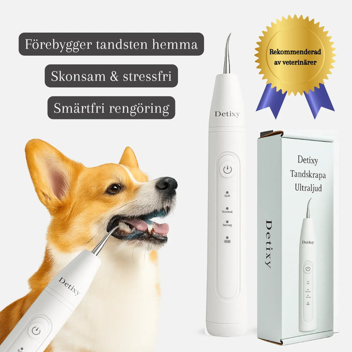 Professionell tandvård hemma för hund & katt. Använd denna ultraljudstandskrapa mot plack och tandsten för renare tänder.