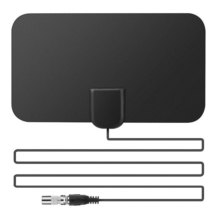 "Ultratunn digital HDTV-antenn för 4K-TV, lång räckvidd, svart och diskret design, enkel installation för fria TV-kanaler."