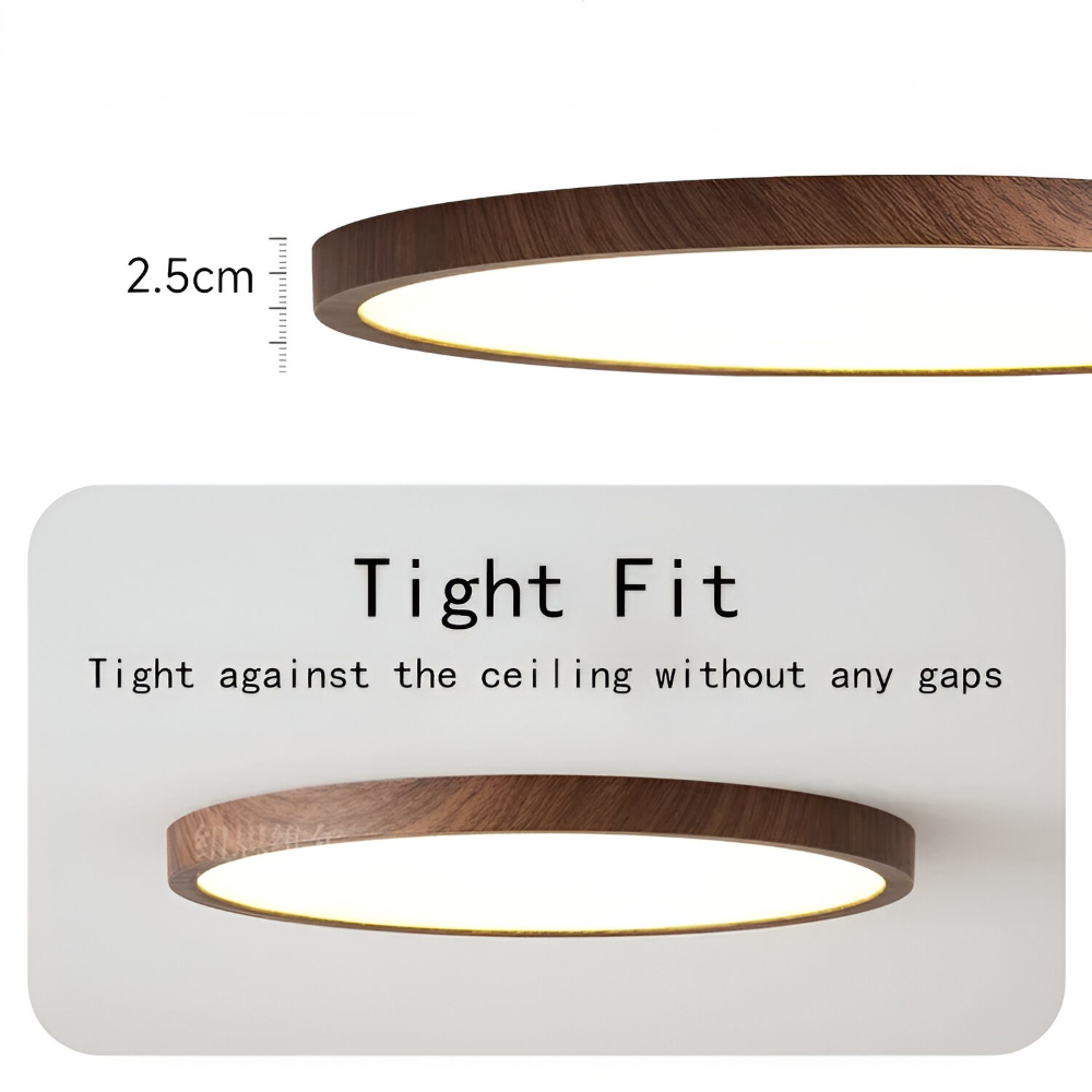 Stilren rund LED taklampa med modern design. Ultratunn för minimalistisk takbelysning.