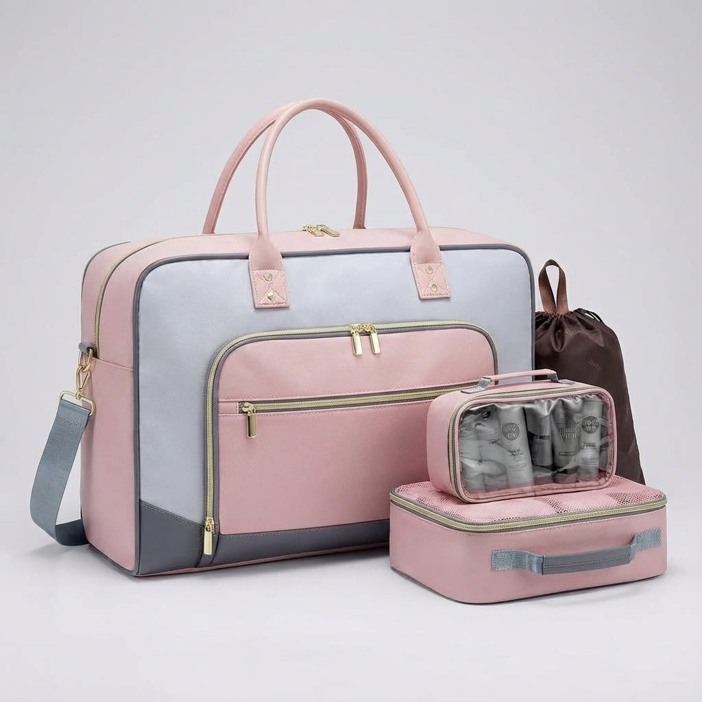 Unisex 4-delat reseset i stilren design för alla resor. Perfekt för organiserad packning i din resväska.