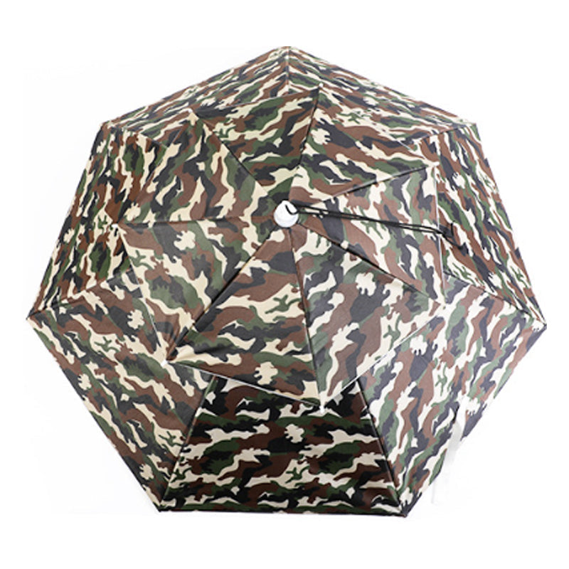 Unisex blå dubbellagrad paraplyhatt för utomhusbruk med justerbar hakrem och värmereflekterande tyg, accessoar.