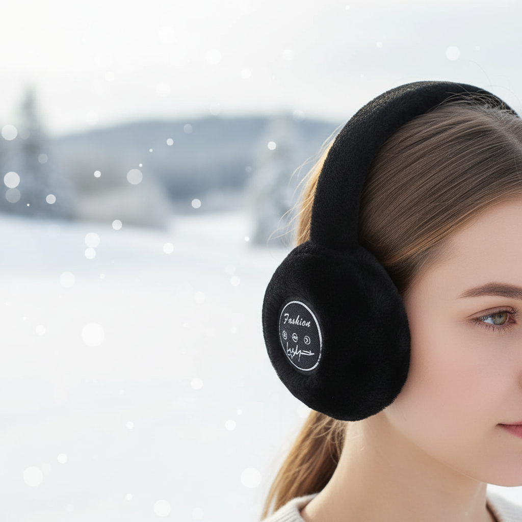 Unisex Bluetooth-hörlurar med värme och ljudisolering. Perfekt för musik och varma öron under vintern.