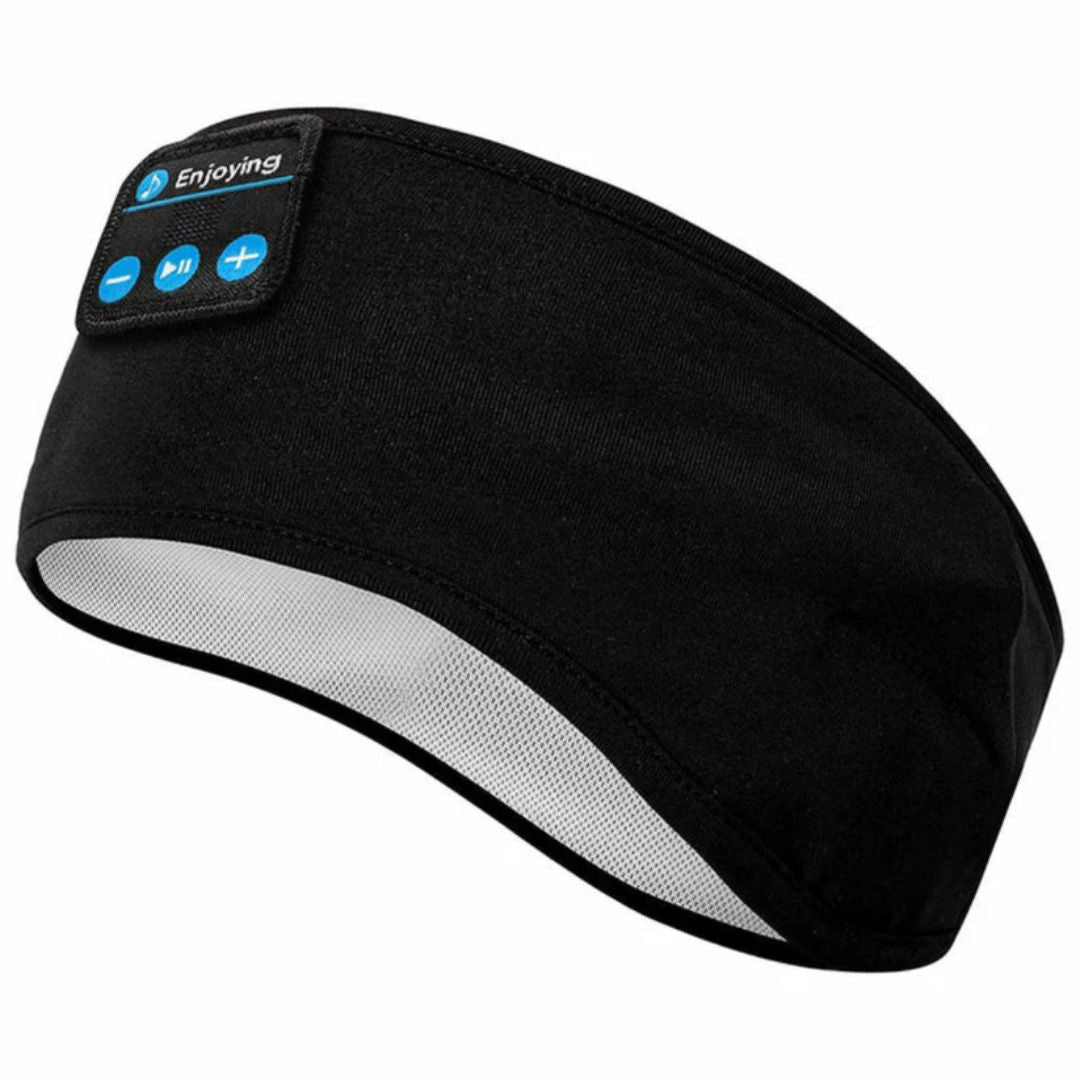 Mjukt och trådlöst Bluetooth-pannband med hörlurar, idealiskt för sömn, träning och avkopplande ljudupplevelse.