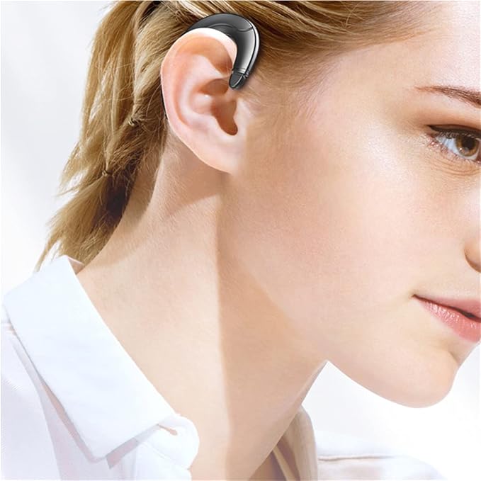 Detaljbild av Boneacoustic, visar bekväm design för benledning. Bluetooth-hörlurar för långvarig komfort.