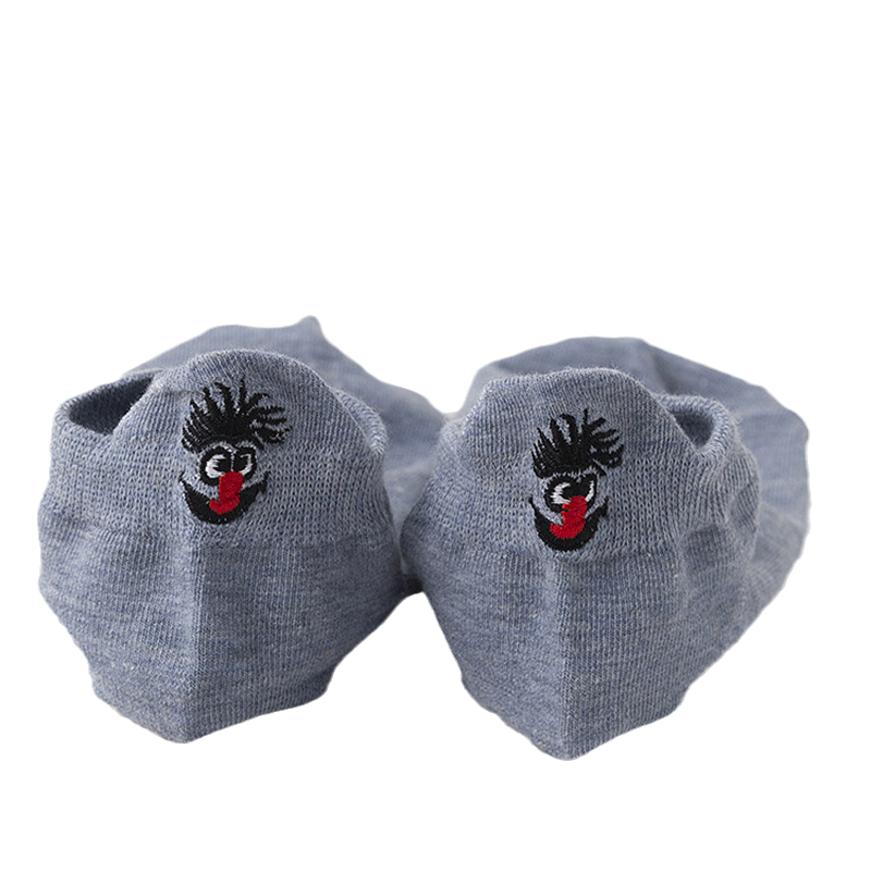"Unisex broderade crew strumpor, japansk stil med smiley-mönster, mångsidig och elegant design, för alla årstider."