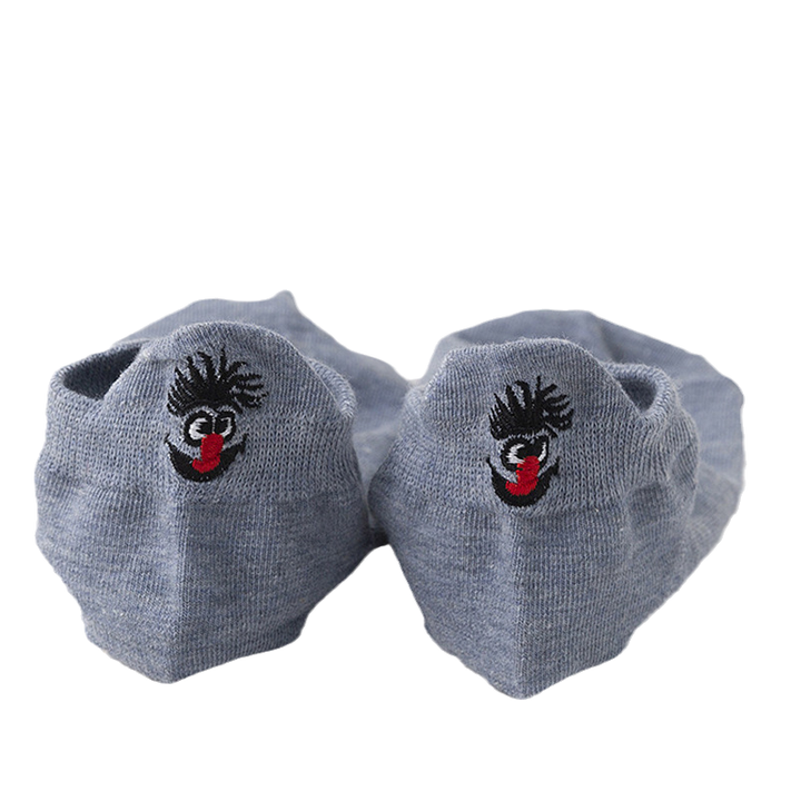 "Unisex broderade crew strumpor, japansk stil med smiley-mönster, mångsidig och elegant design, för alla årstider."