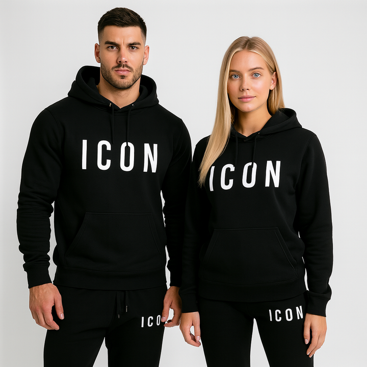 Matchande unisex hoodieset och joggingbyxor i Callum-design. Perfekt för komfort & stil.