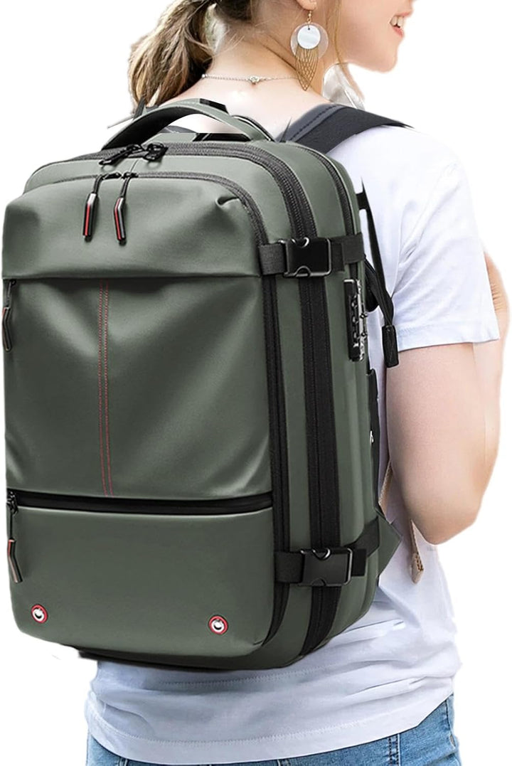 Unisex expanderbar reseryggsäck 60L, vattentät med laptopfack. Perfekt för smarta äventyr.