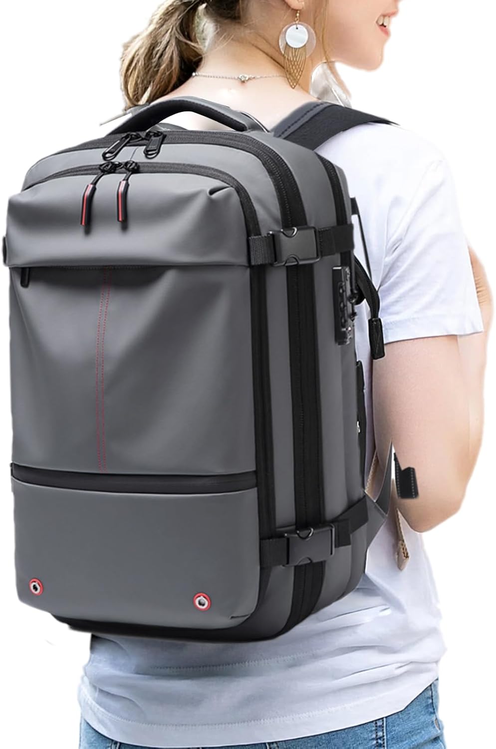 Expanderbar 60L weekendväska, vattentät. Perfekt pendlarryggsäck med laptopfack.