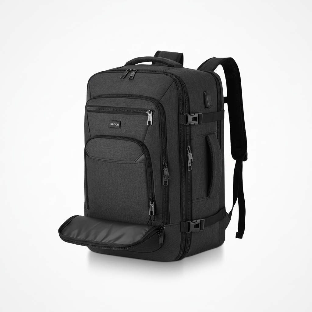 Unisex ryggsäck med smart förvaring, expanderbar för resa. Idealisk som flygplatsvänlig laptopväska & handbagage.