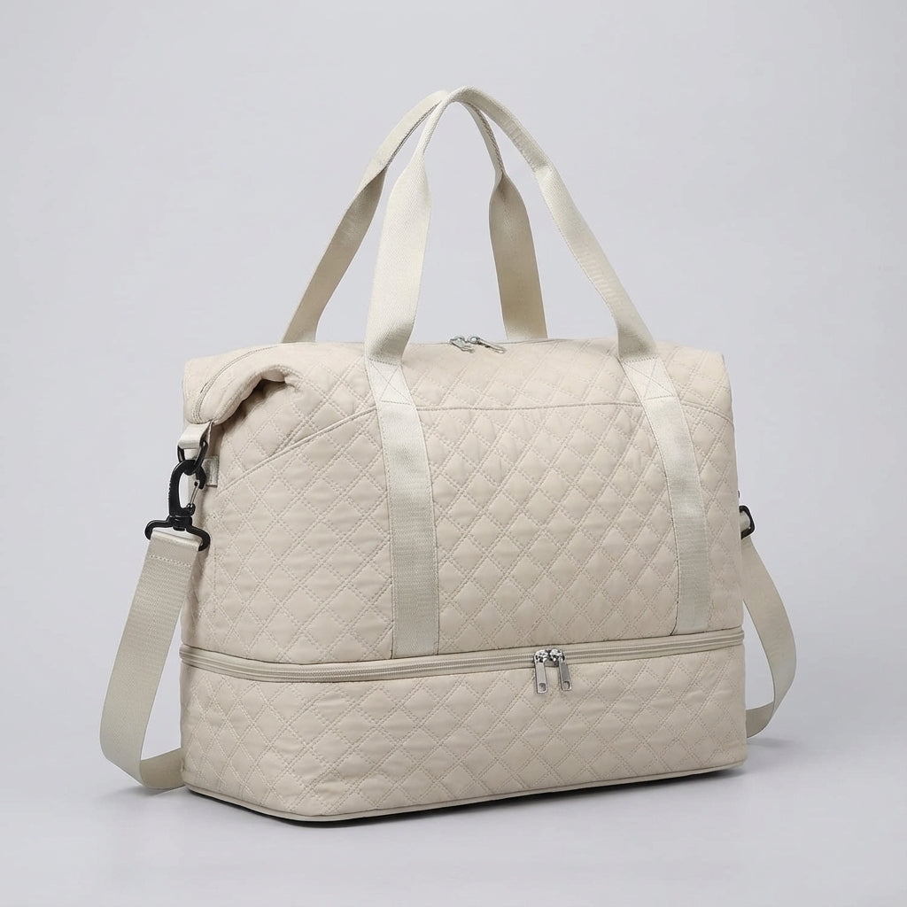 Vattentät expanderbar weekendväska i polyester, perfekt som duffelväska och handbagage för smidig packning på resan.