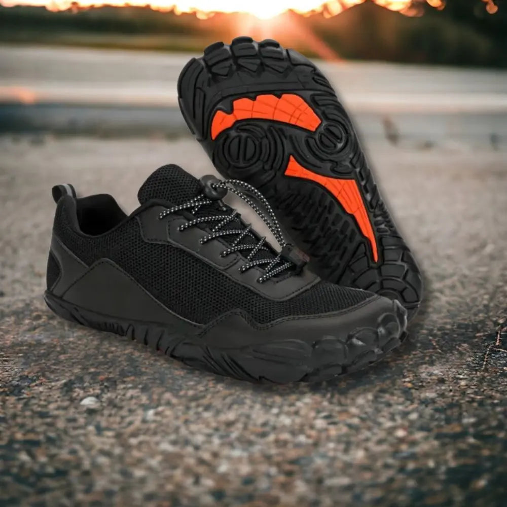 Snygga flexibla unisex barfotaskor för vandring. Fothälsosamma outdoor- & träningsskor.