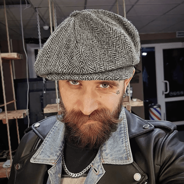"Unisex Gatsby basker keps i bomull med retrodesign, andningsbar och bekväm för alla årstider, perfekt för män."