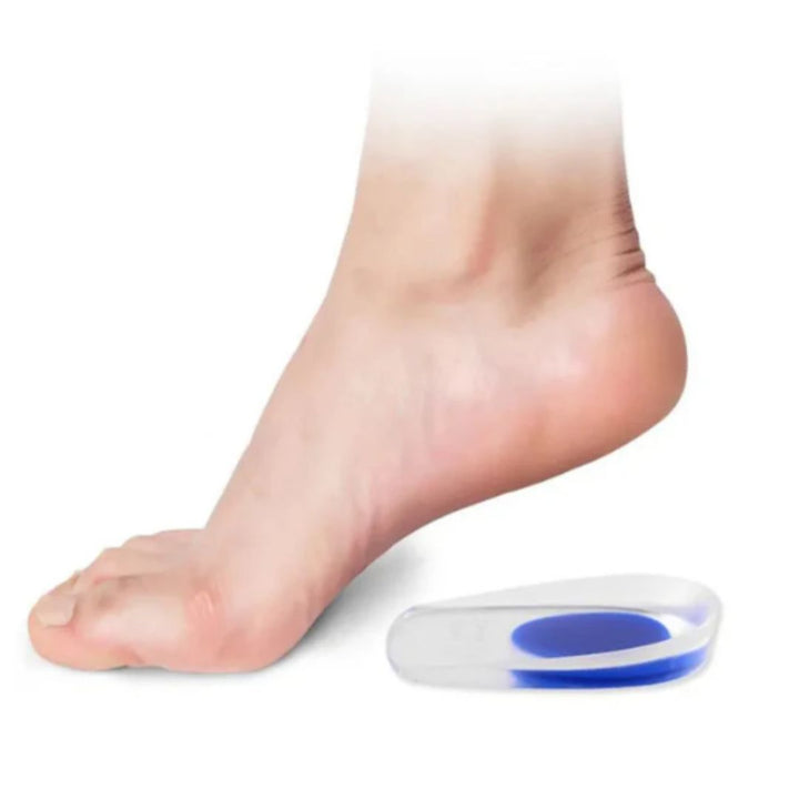 Fotvårds-hälinlägg i gel, ger effektiv smärtlindring och ergonomiskt stöd vid varje steg. Förbättrar komforten.
