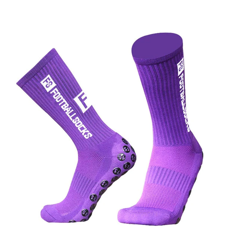 Unisex halkfria fotbollsstrumpor, ergonomisk design i svart färg för stabilitet och komfort på planen, storlek 38-45.