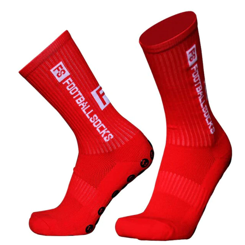 Unisex halkfria fotbollsstrumpor, ergonomisk design i svart färg för stabilitet och komfort på planen, storlek 38-45.