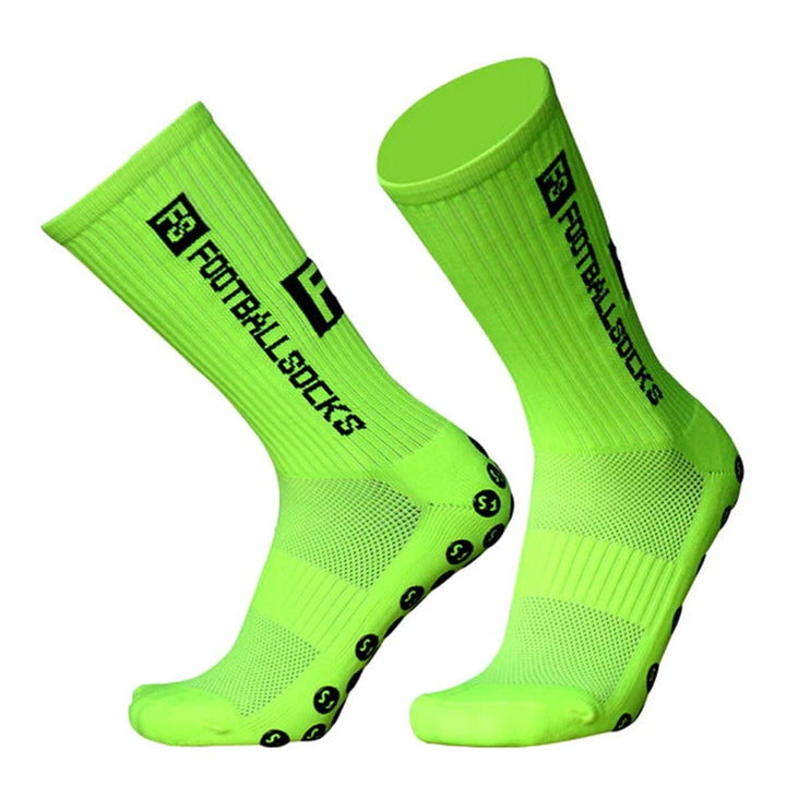 Unisex halkfria fotbollsstrumpor, ergonomisk design i svart färg för stabilitet och komfort på planen, storlek 38-45.