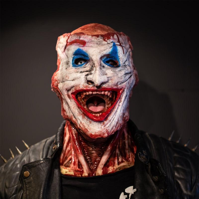 "Unisex Halloween skallemask med dubbel-lager och magnetfäste, skräckdesign."