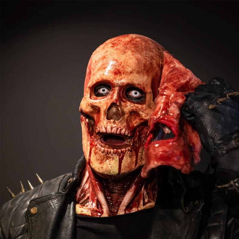 "Unisex Halloween skallemask med dubbel-lager och magnetfäste, skräckdesign."