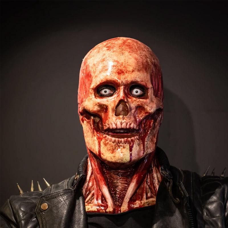 "Unisex Halloween skallemask med dubbel-lager och magnetfäste, skräckdesign."