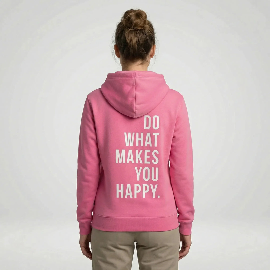 Trendig unisex hoodie med tryck och ledig passform. Perfekt för en avslappnad och modern look.