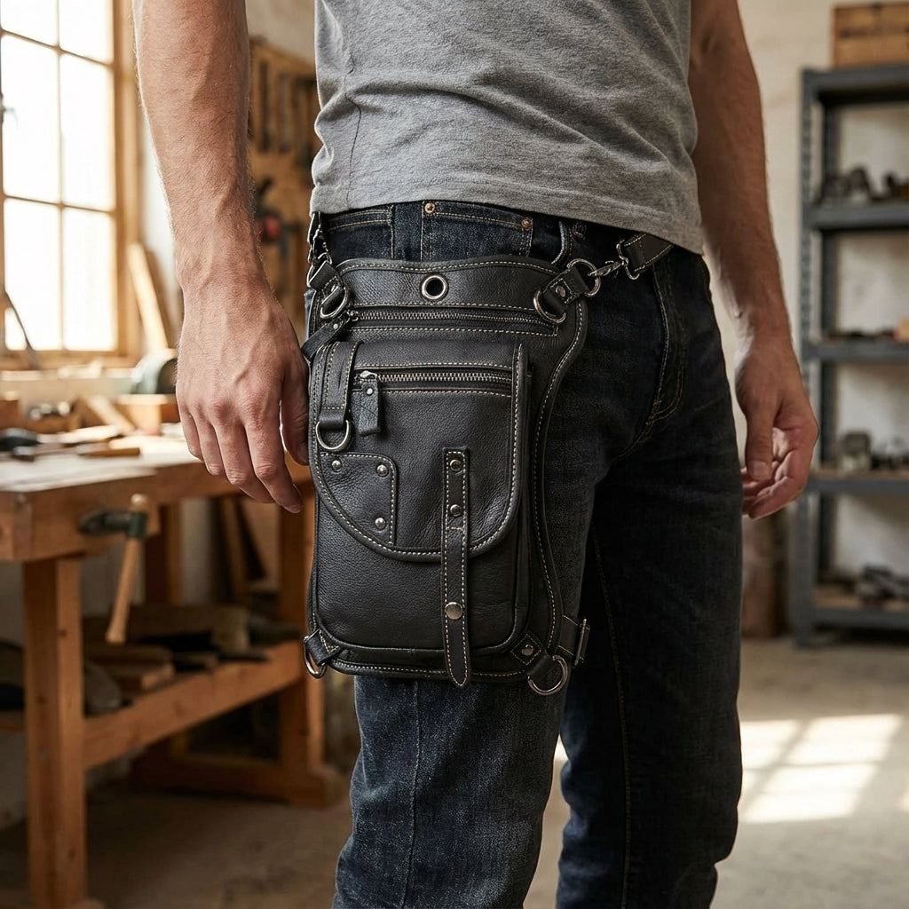 Unisex Justerbar CrossGrip midje- och höftväska för smidig förvaring under vandring och resor.