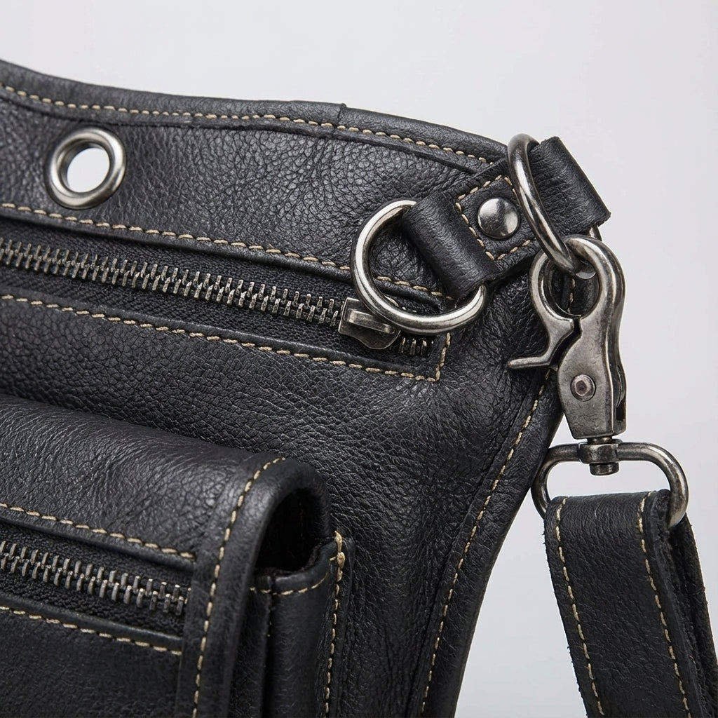 Mångsidig unisex CrossGrip midje-, höft- eller bensväska. Justerbar för optimal komfort och förvaring.