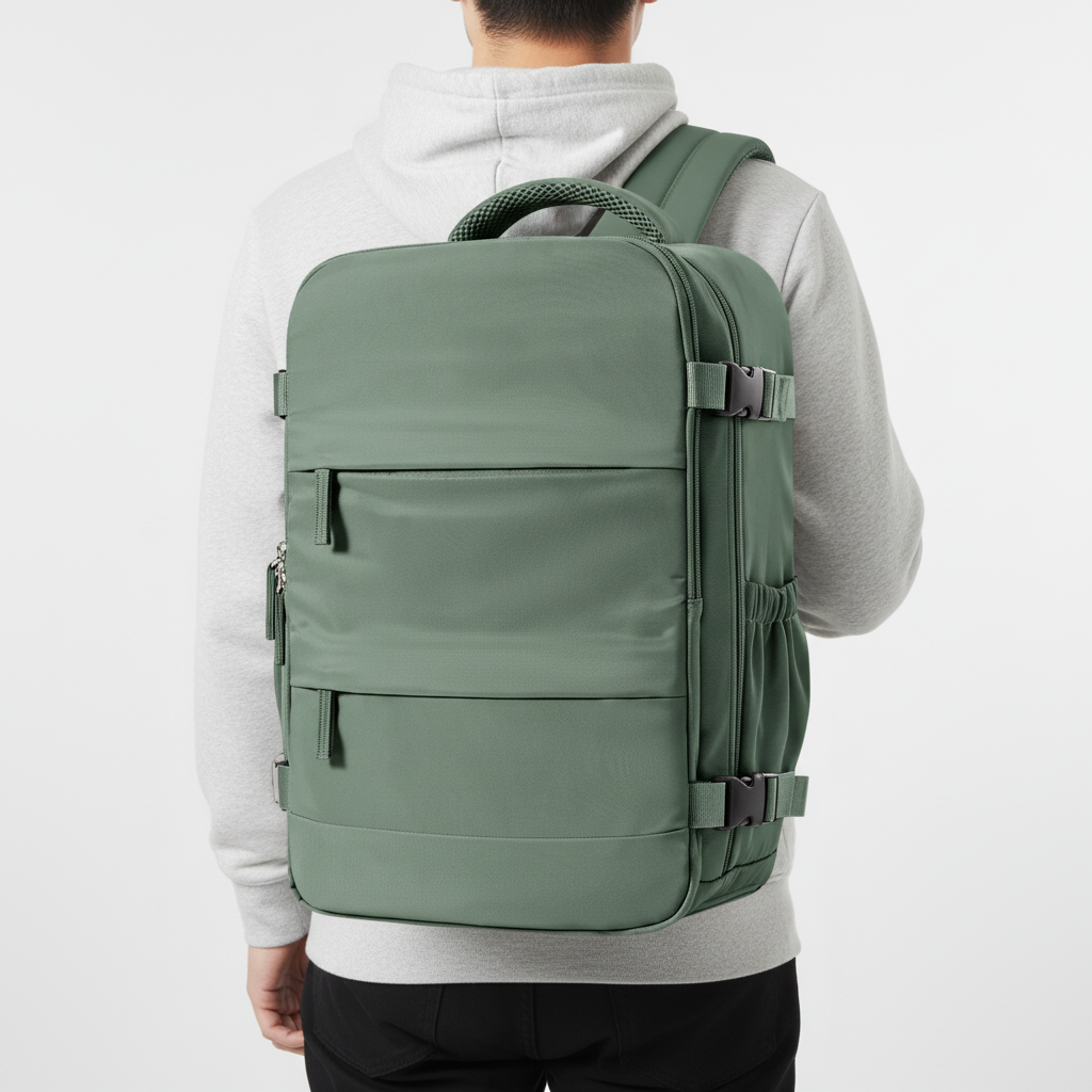 Kompakt kabinryggsäck CabinMate, godkänd som handbagage för flygresor. Smart och lättviktig.